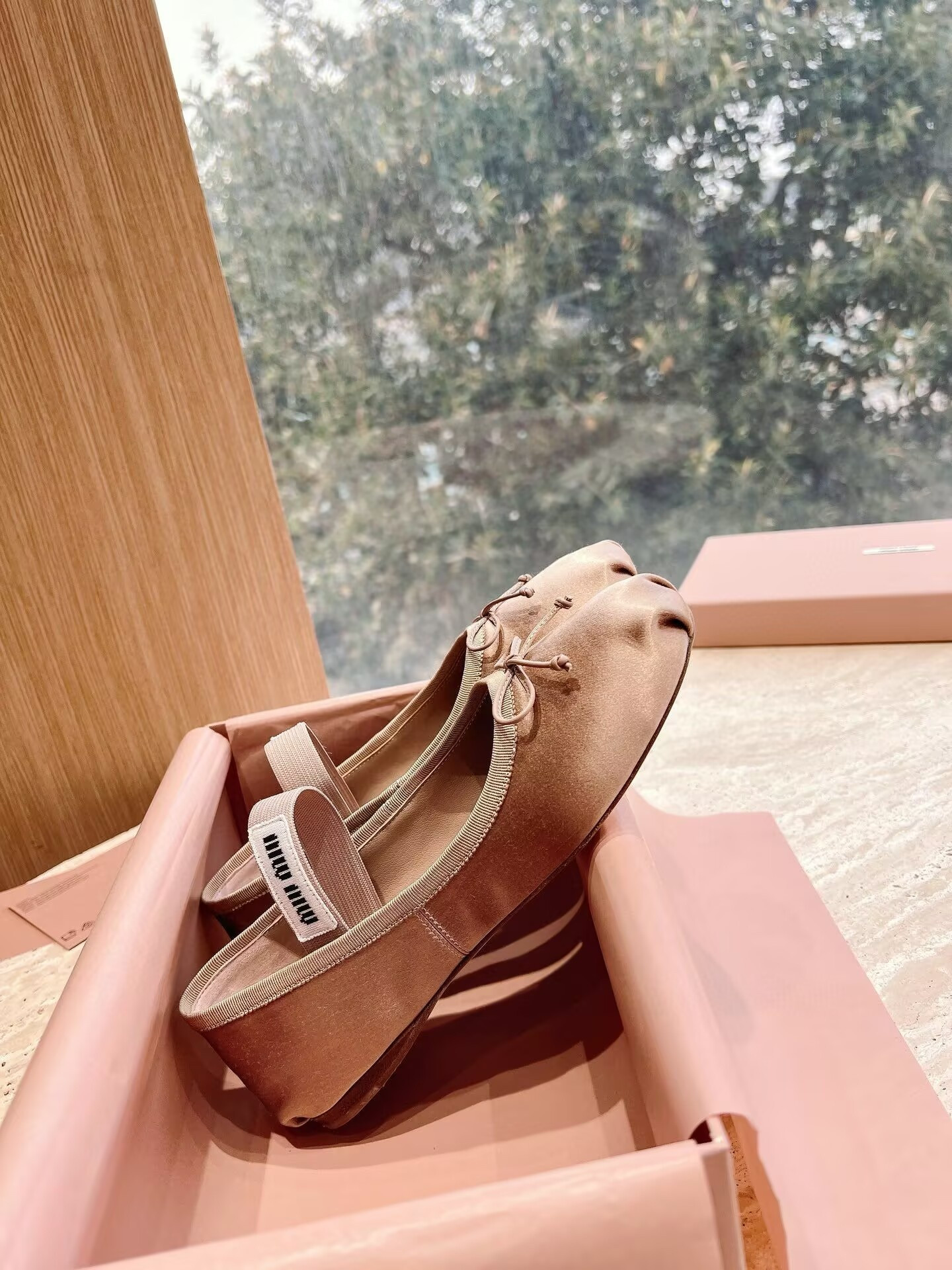 UA Miu Miu Satin Ballerinas