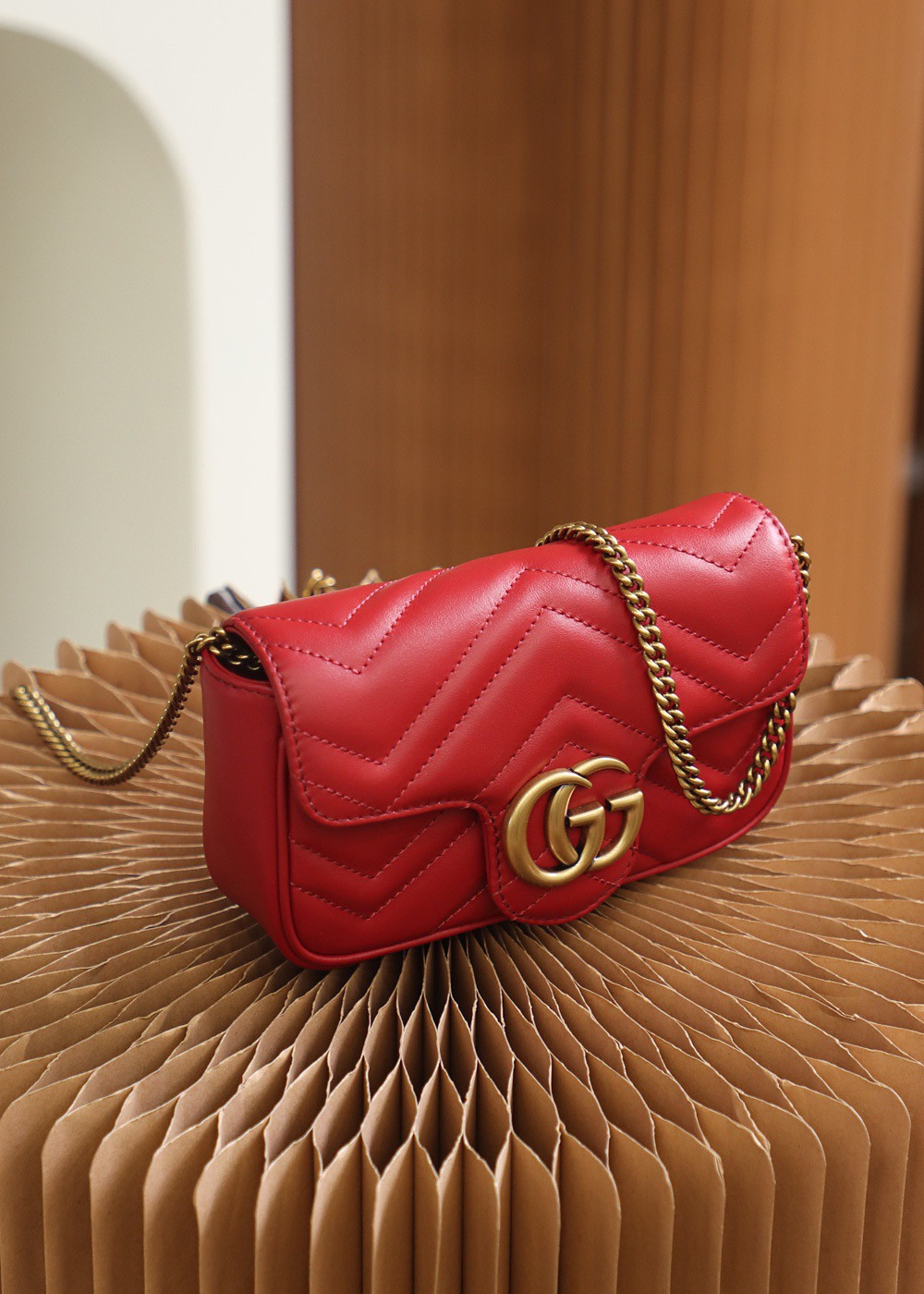 gg marmont matelasse leather S*per mini bag 16.5x10.2x5.1cm