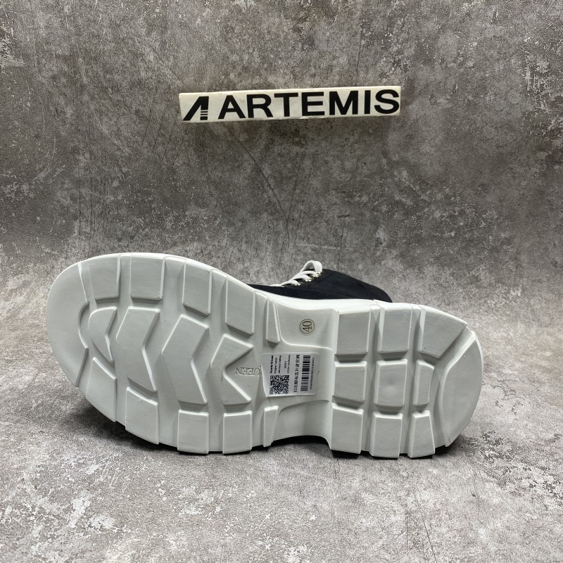 ale*d*r M*Q*en tread slick high lace up boot black white