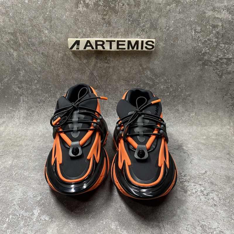 Balmain Neoprene And Leather Unicorn Low Top Sneakers