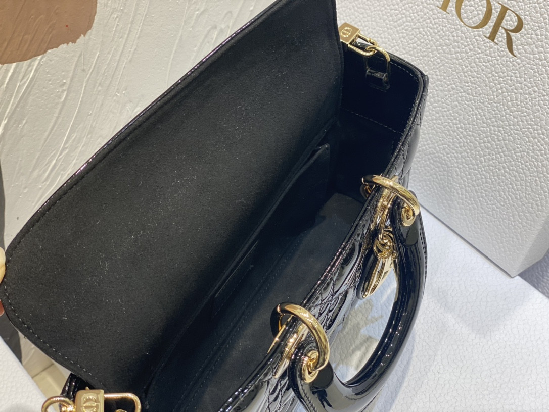 D*or small lady d-joy bag black patent