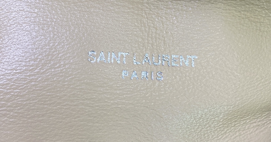 Y*L puffer small in nappa leather beige silver 11.4 x 6.6 x 4.3 inches