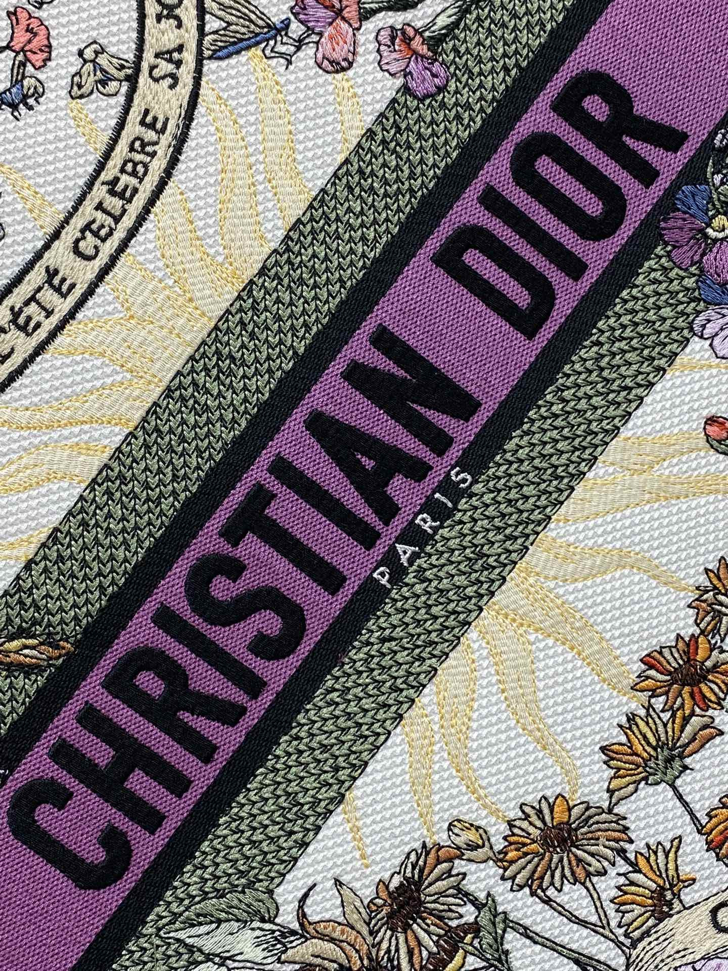 D*or book tote ecru multicolor 42x18x35cm