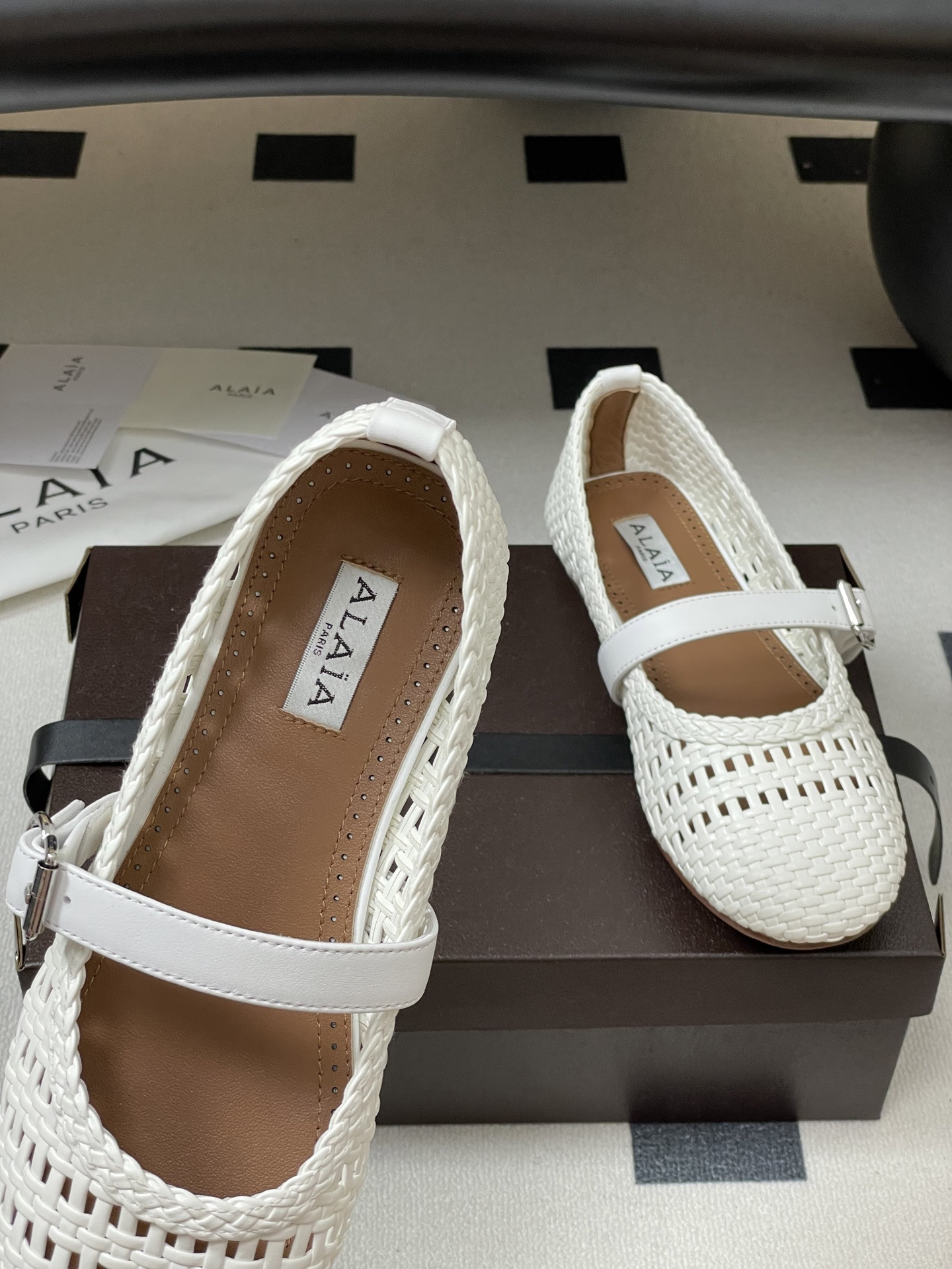 UA Alaïa Hollow Woven Mary Jane Flats(Customized Size 7-10 days production time)
