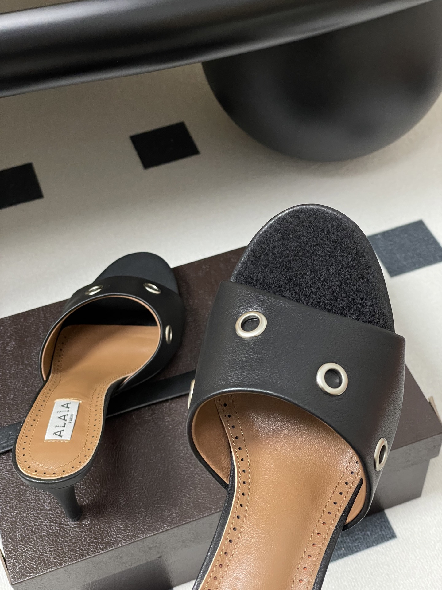 UA Alaia Ring Eyelets slippers 7cm Heel(Customized Size 7-10 days production time)