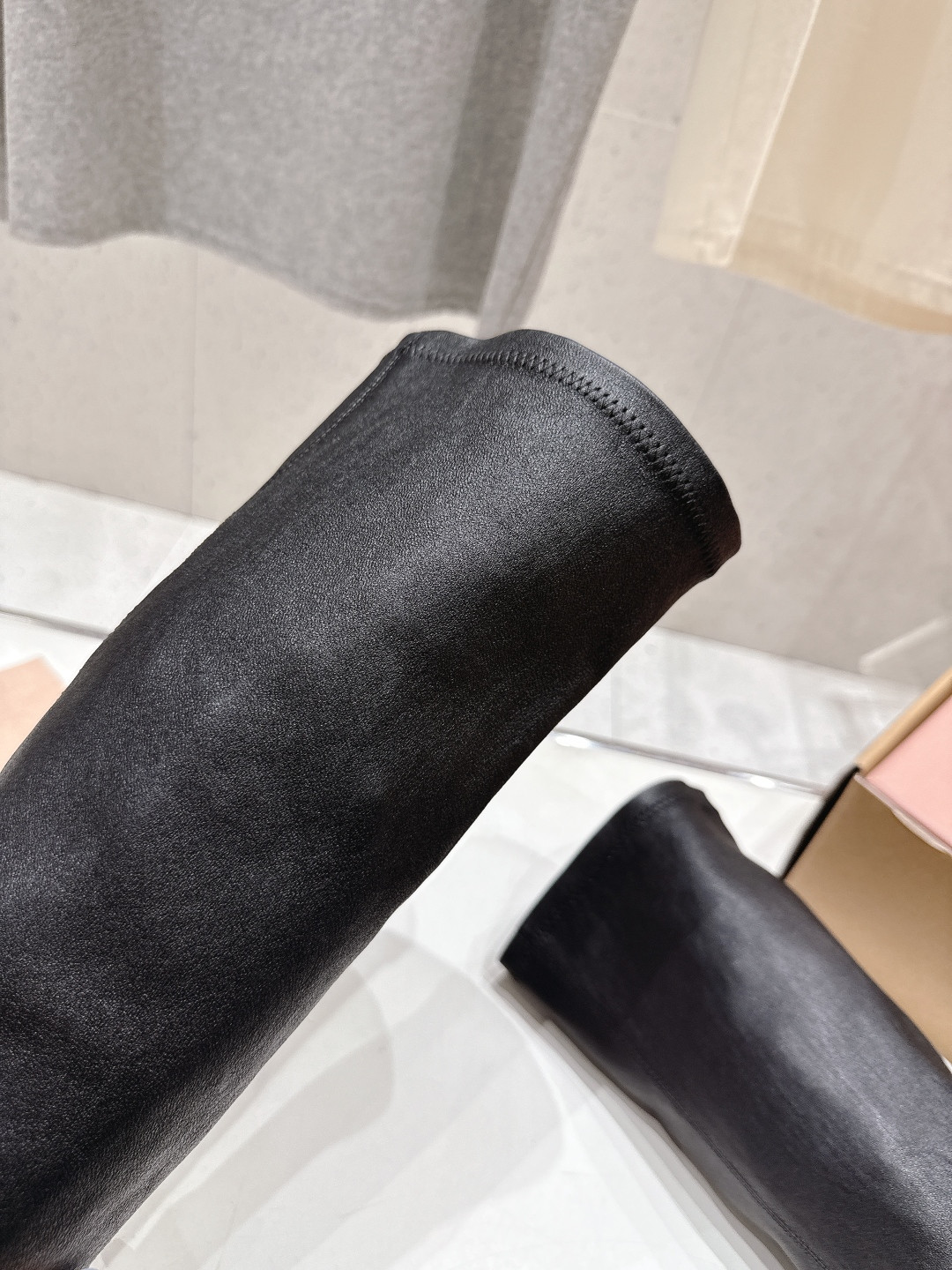 UA Miu Miu Ruches Nappa Leather Boots