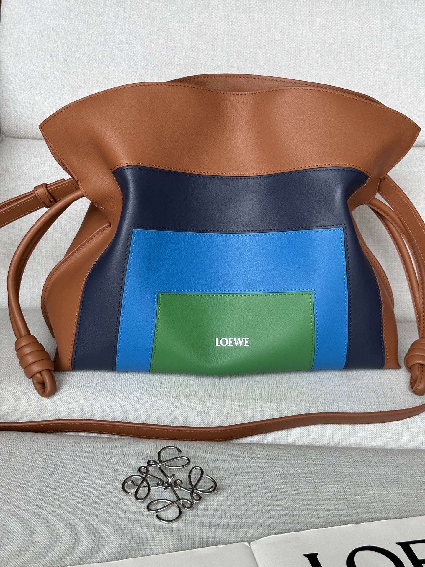 L0ew* x albers medium flamenco clutch in nappa calfskin 24.5x30x10.5cm